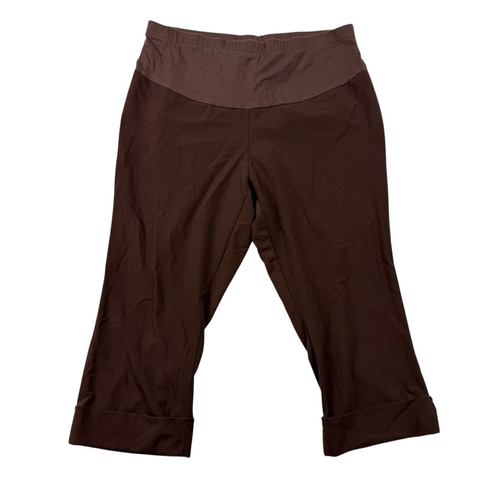 Motherhood Maternity Cropped Pants – Brown/Taupe Faux Back Pockets Size XL